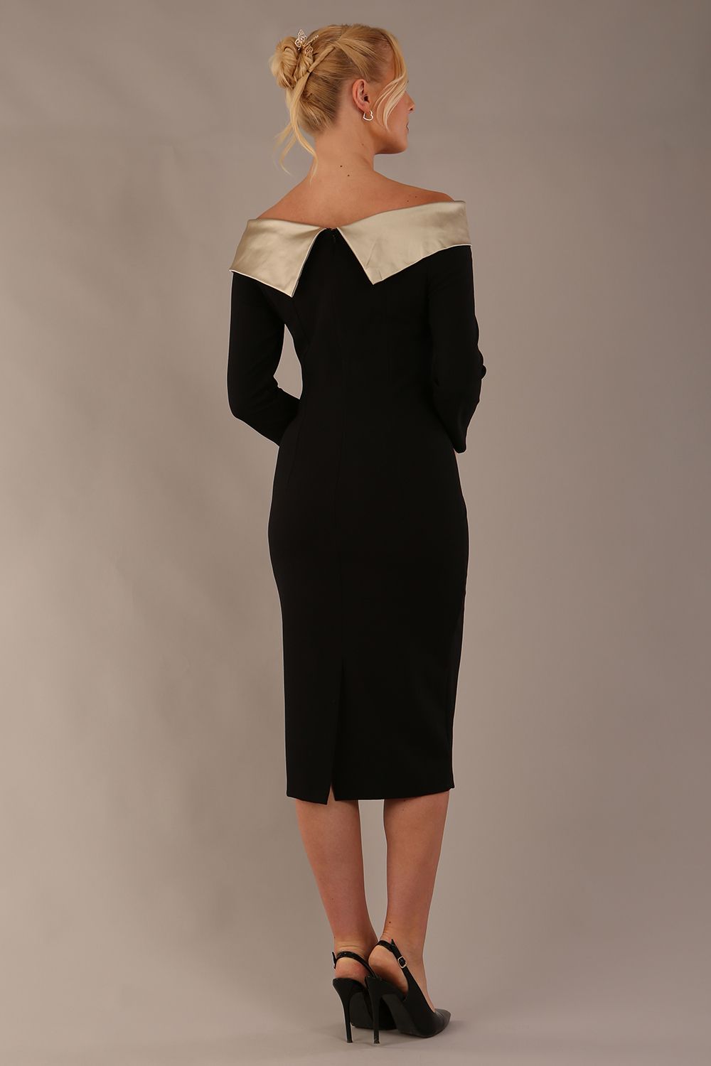 Rosalind Off Shoulder Bow Detail Pencil Dress – Diva Catwalk, image 7