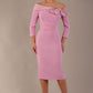 Rosalind Off Shoulder Bow Detail Pencil Dress 
