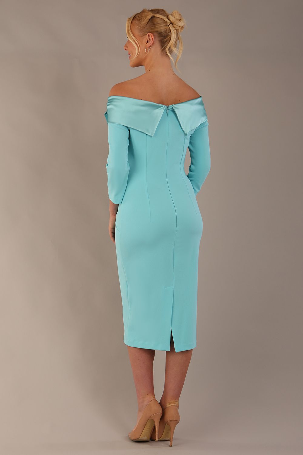 Rosalind Off Shoulder Bow Detail Pencil Dress – Diva Catwalk, image 19
