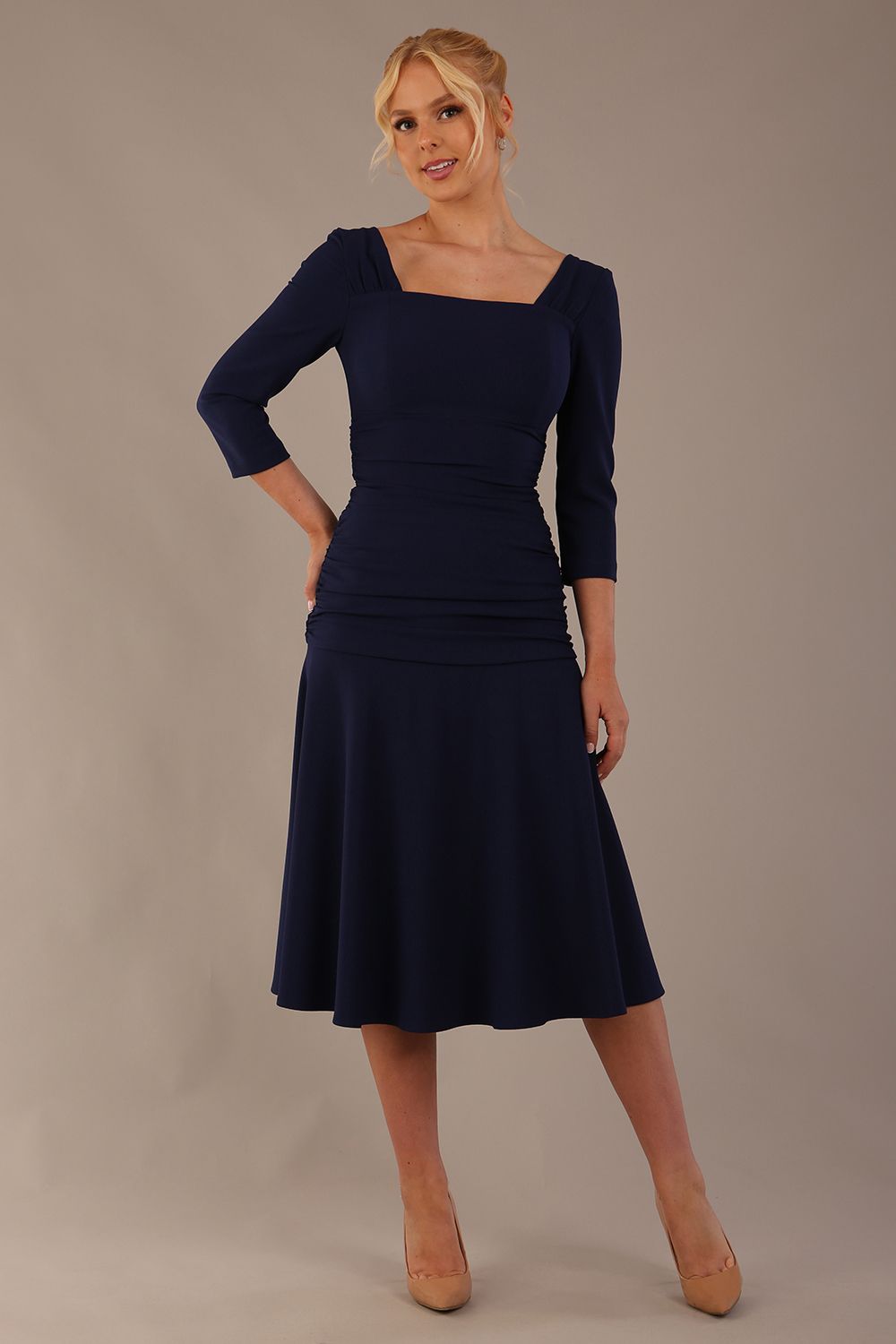 Rowan Ruched Square Neck Dress – Diva Catwalk, image 7