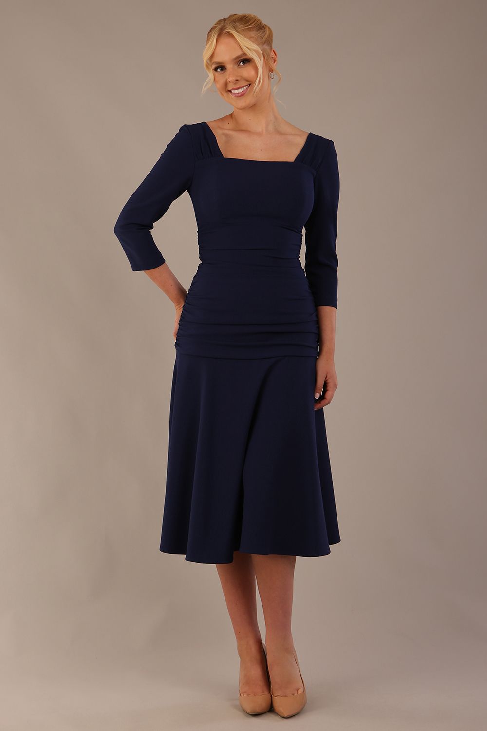 Rowan Ruched Square Neck Dress – Diva Catwalk, image 8