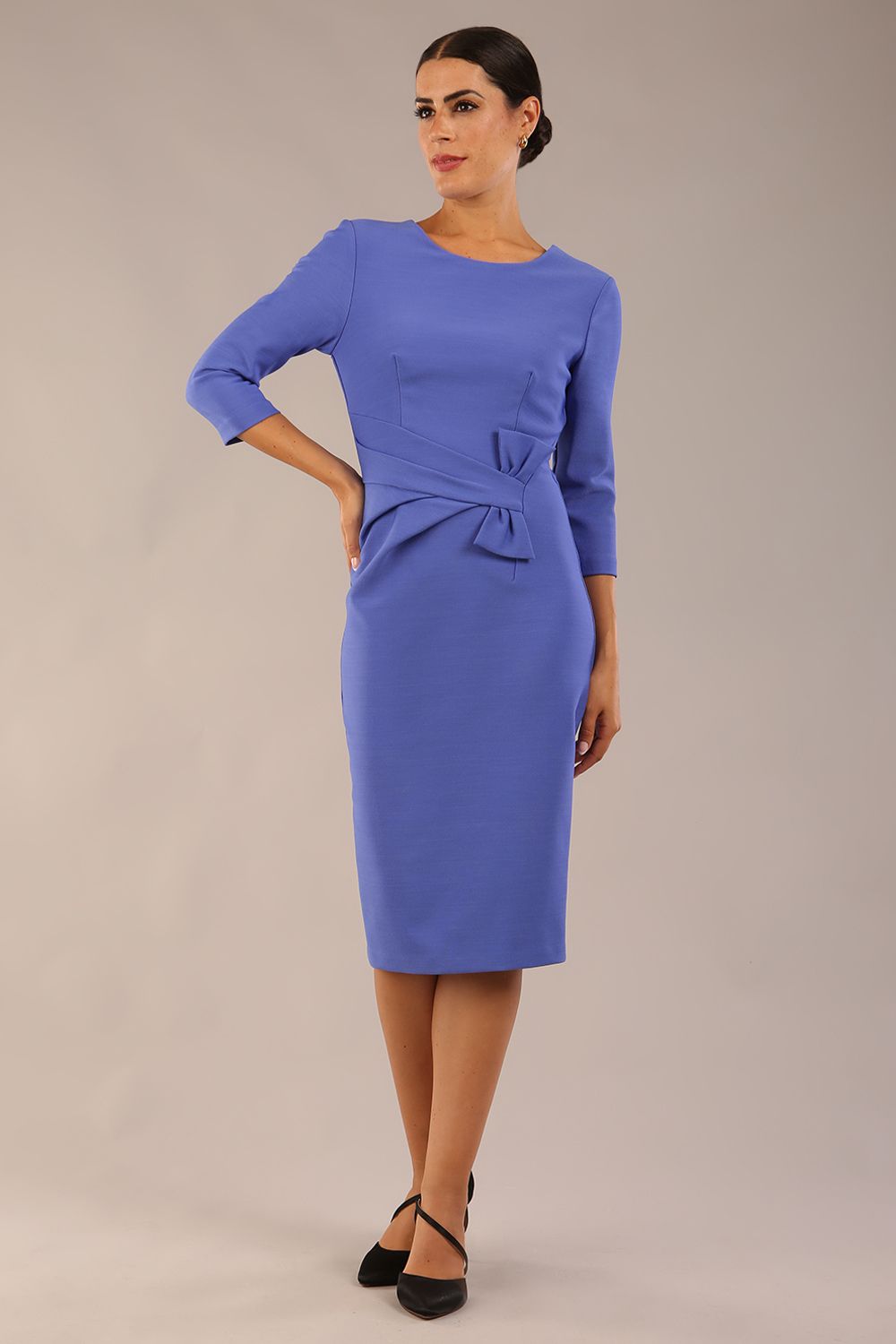 Seed Andante Pencil Skirt Dress in Thistle Blue – Diva Catwalk, image 4