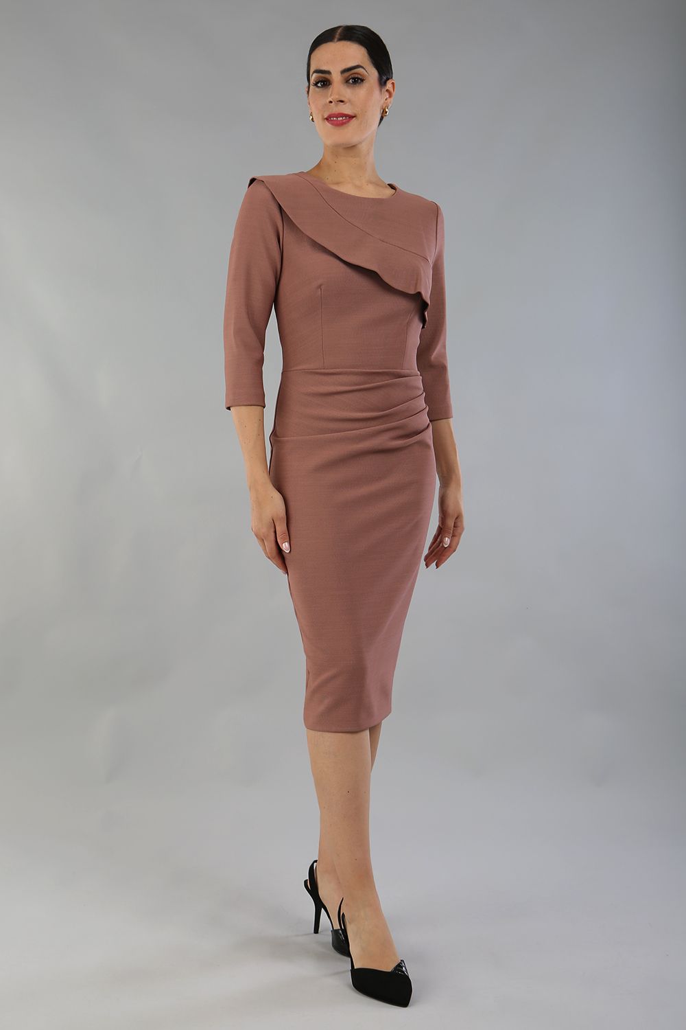 Seed Aspley Sleeved Pencil Skirt Casual Dress in Acorn Brown – Diva Catwalk, image 6