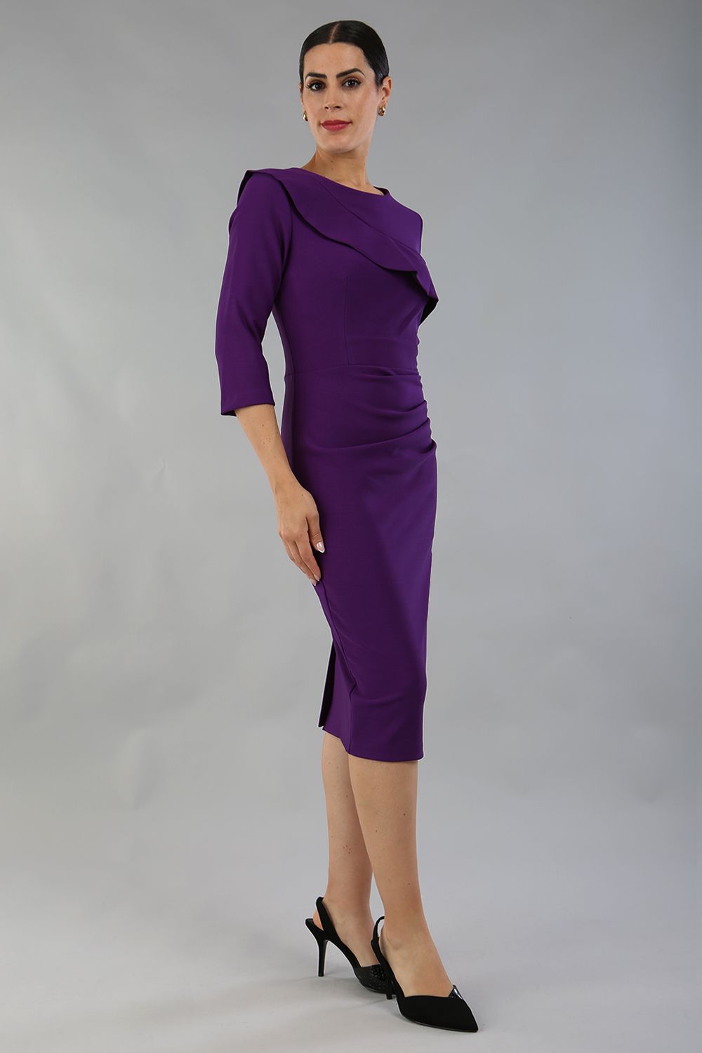 Seed Aspley Sleeved Pencil Skirt Casual Dress in Imperial Purple – Diva Catwalk, image 8