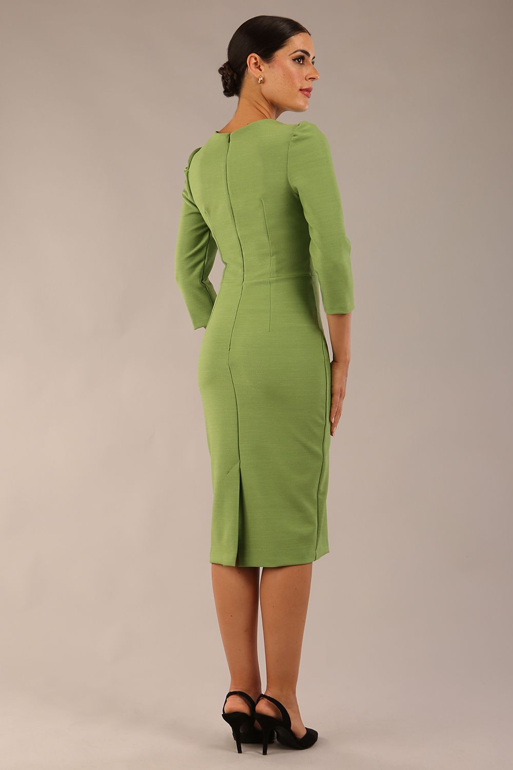Seed Aurelia 3/4 Sleeve Knee Length Pencil Dress – Diva Catwalk, image 12