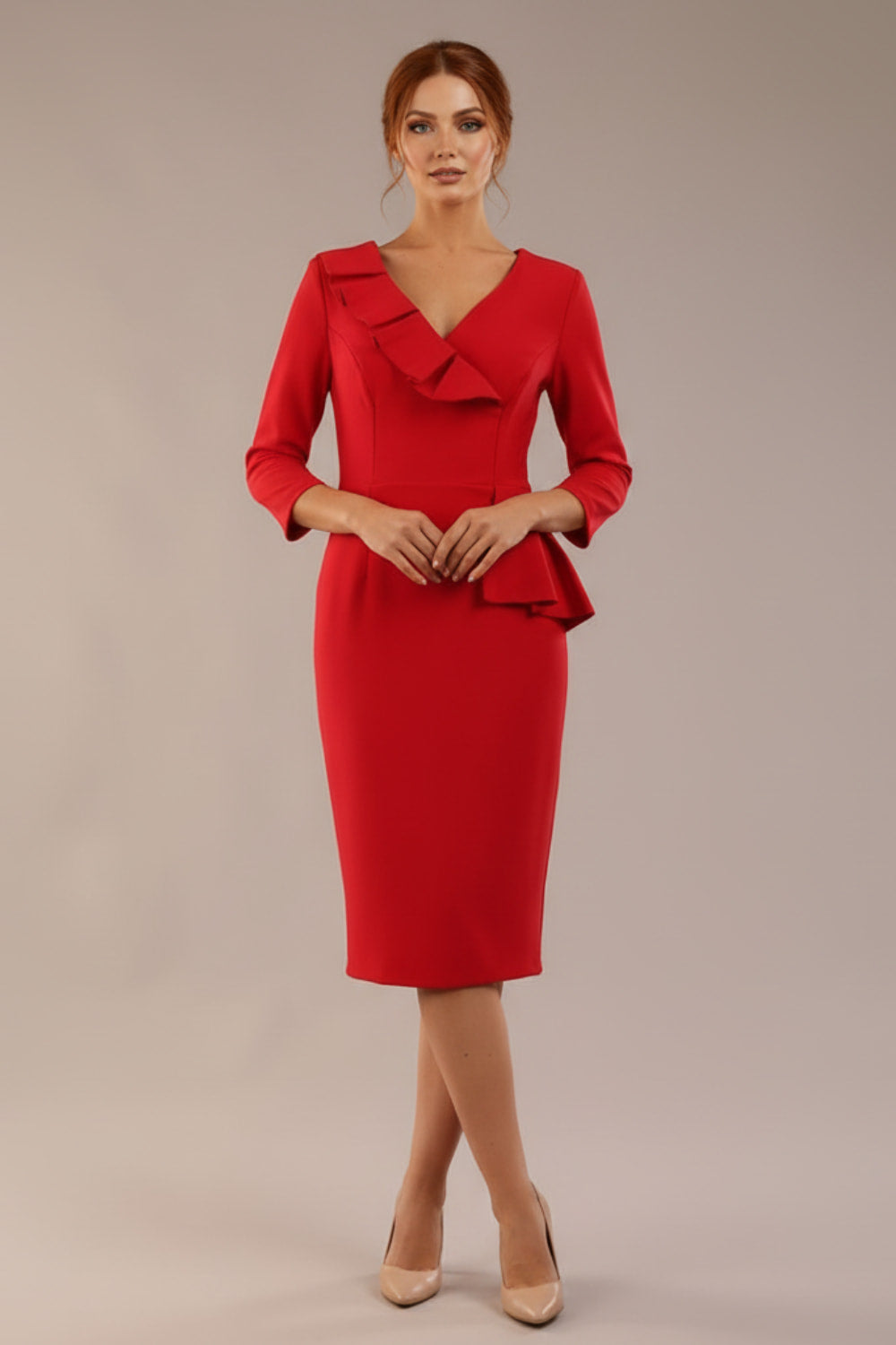 Seed Dolores Cascade Ruffle Dress in Salsa Red – Diva Catwalk, image 2