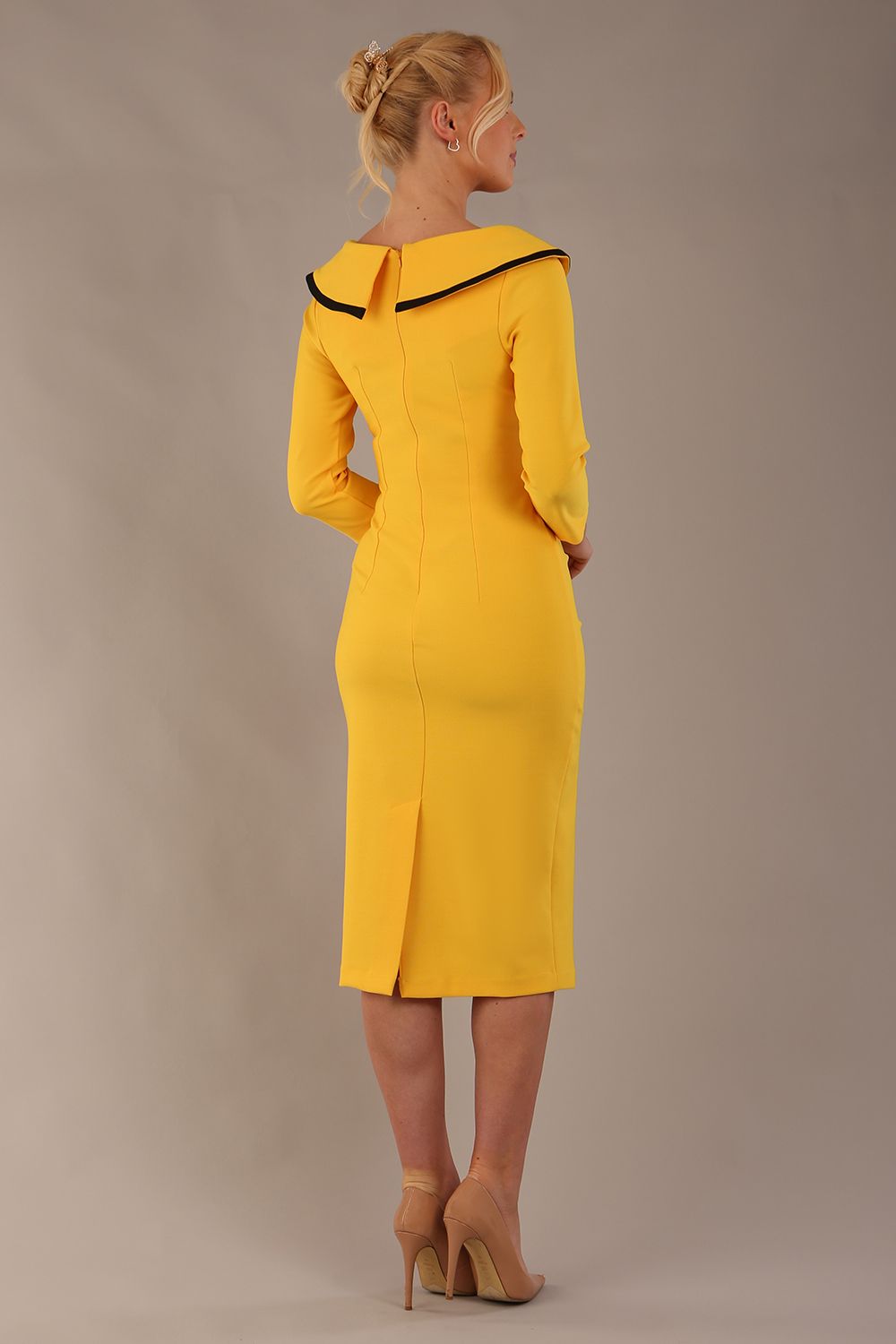 Seed Elsye 3/4 Sleeve Midi Length Pencil Dress – Diva Catwalk, image 5