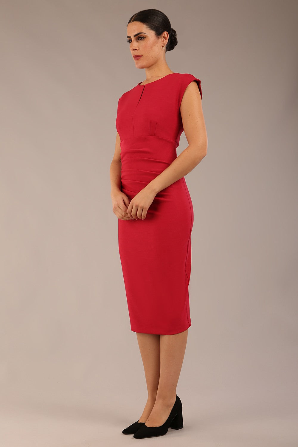 Seed Fitzrovia Sleeveless Pencil Dress in Crimson Pink – Diva Catwalk, image 19