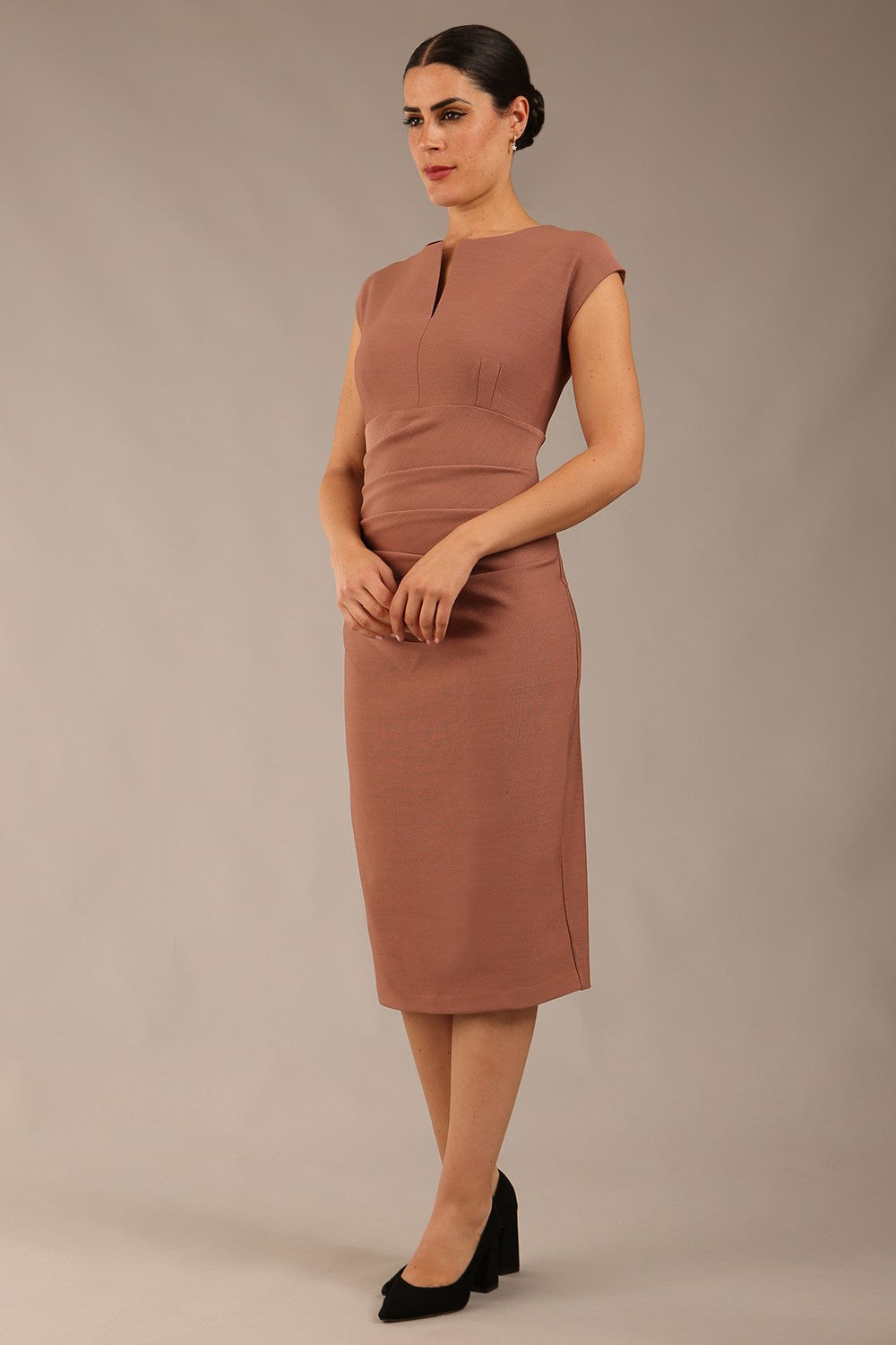 Seed Fitzrovia Sleeveless Pencil Dress in Acorn Brown – Diva Catwalk, image 17