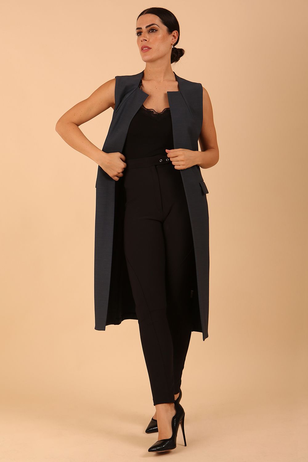 Seed Harvard Sleeveless Coat in Slate Grey – Diva Catwalk, image 11