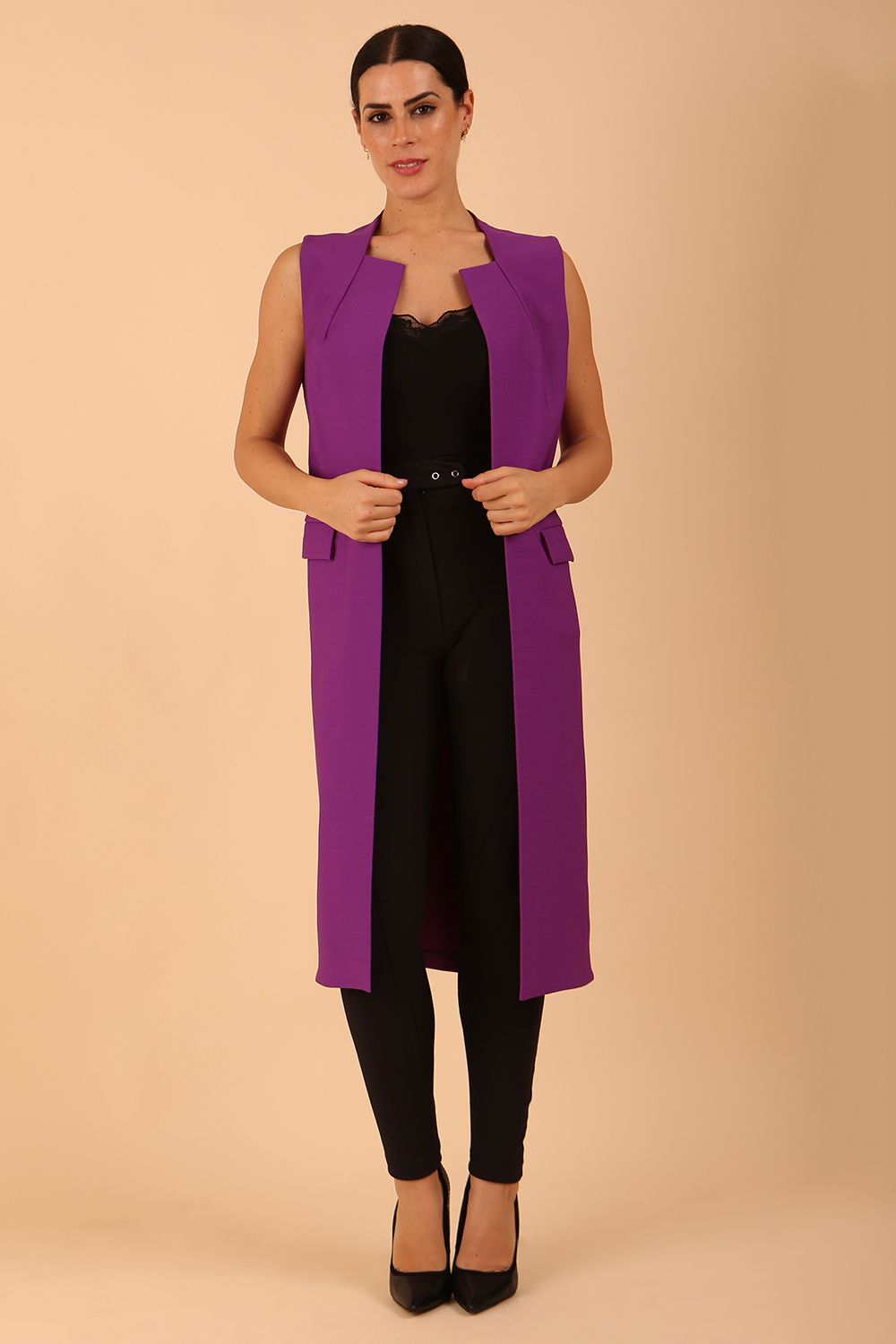 Seed Harvard Sleeveless Coat – Diva Catwalk, image 2