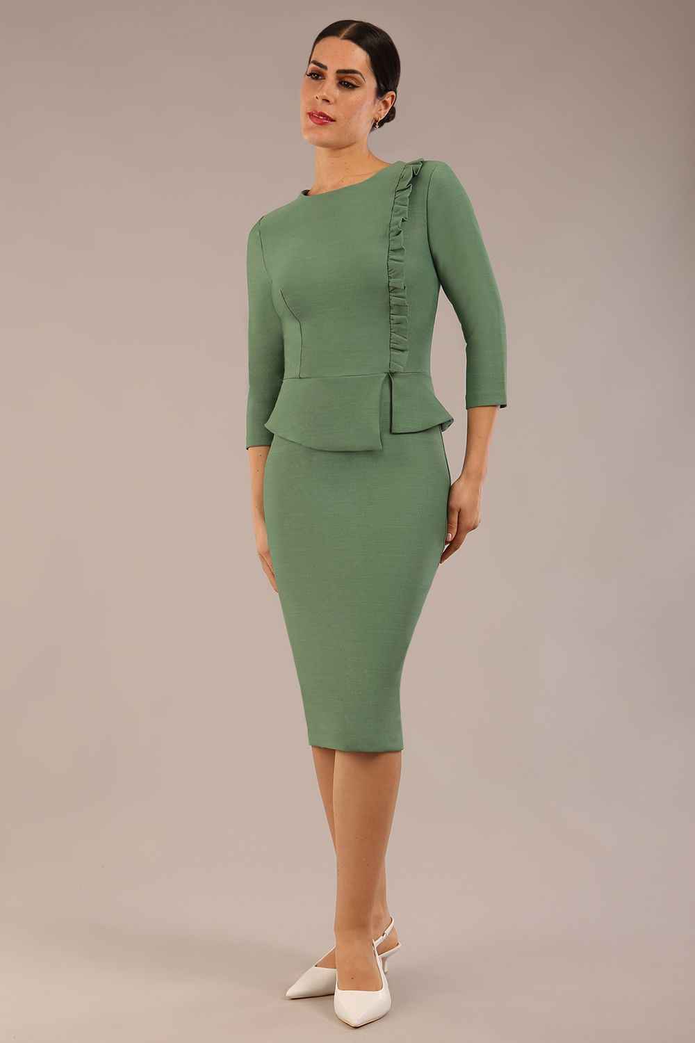 Seed Imperia Sleeved Peplum Dress