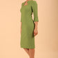Seed Kennedy Sleeved Shaped Neckline Pencil Dress 