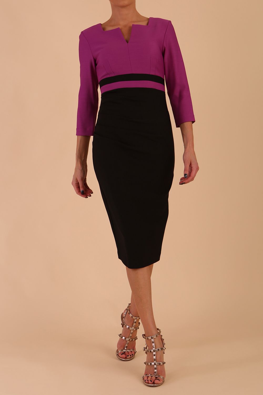 Seed Limelight Contrast Three Quarter Sleeve Dress – Diva Catwalk, image 3