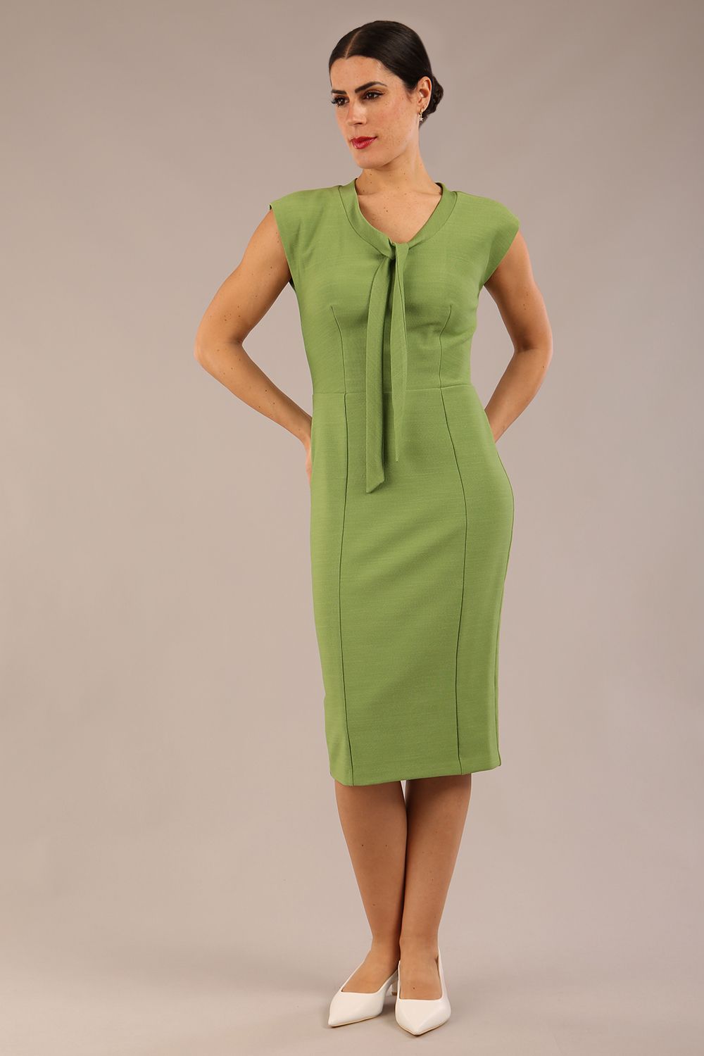 Seed Lucca Tie Detail Cap Sleeved Pencil Dress – Diva Catwalk, image 4