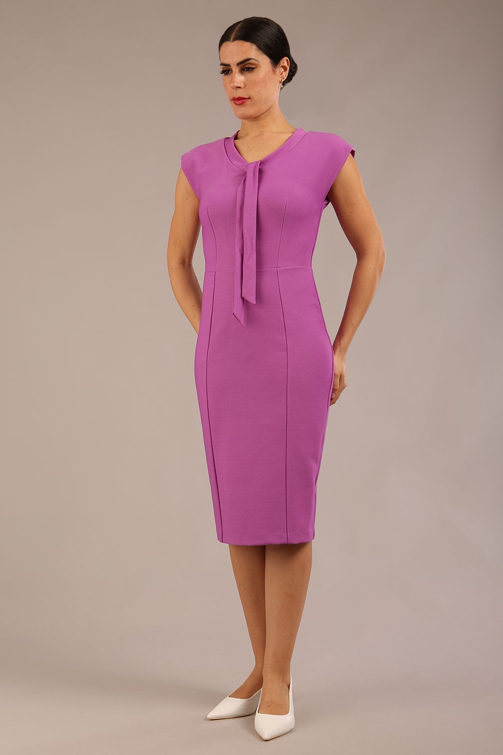 Seed Lucca Tie Detail Cap Sleeved Pencil Dress 