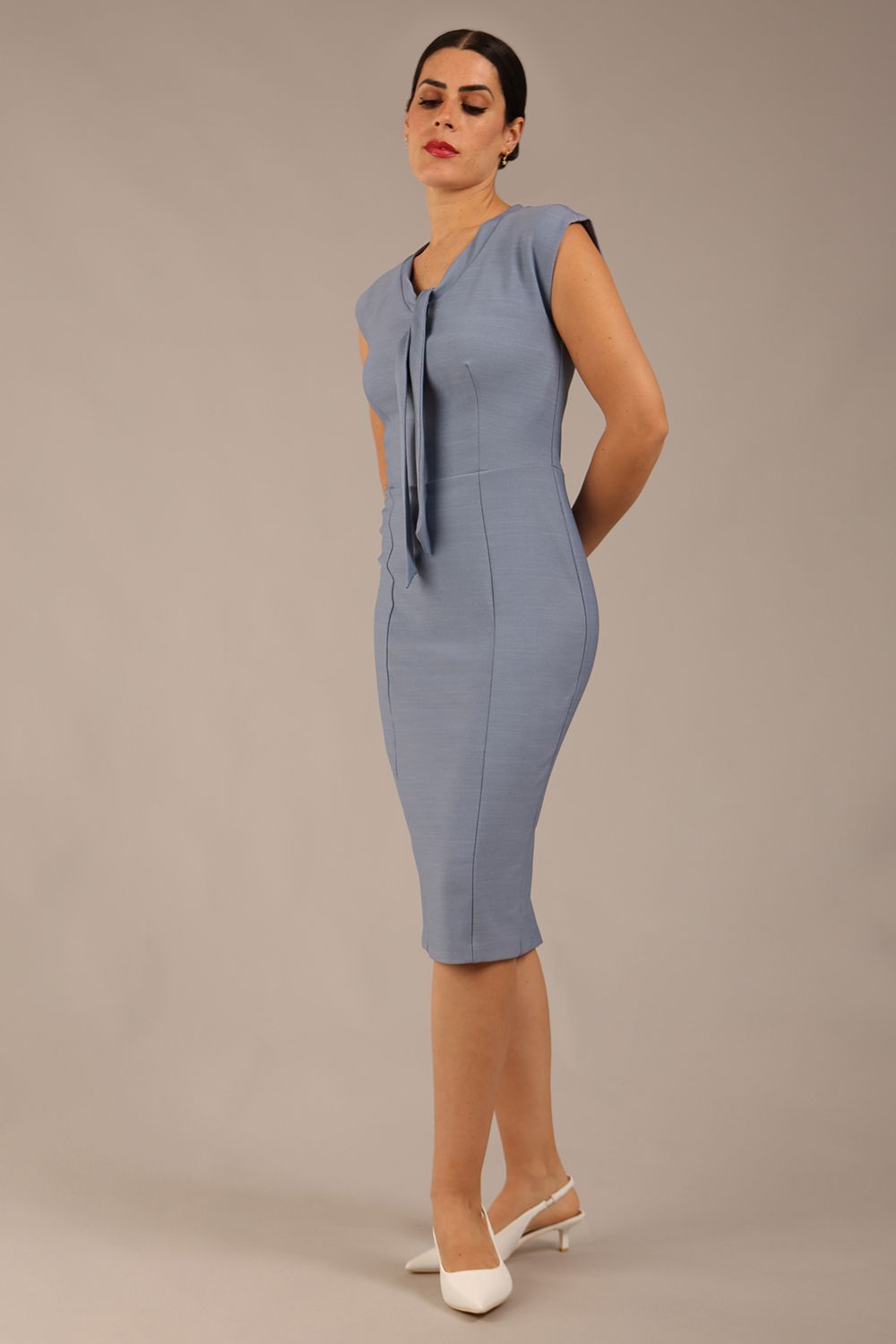 Seed Lucca Tie Detail Cap Sleeved Pencil Dress – Diva Catwalk, image 19