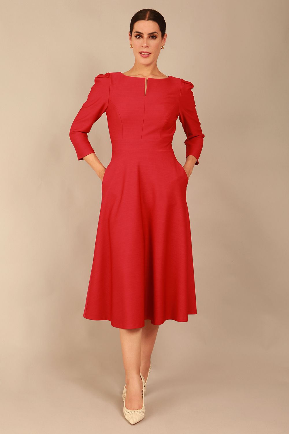 Seed Mila Structured Shoulder A-Line Dress 