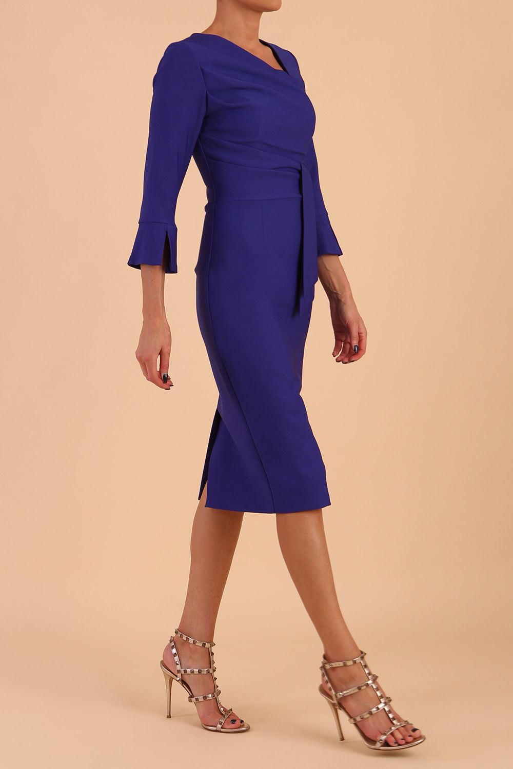 Seed Orla Asymmetric Pencil Dress in Palace Blue – Diva Catwalk, image 25