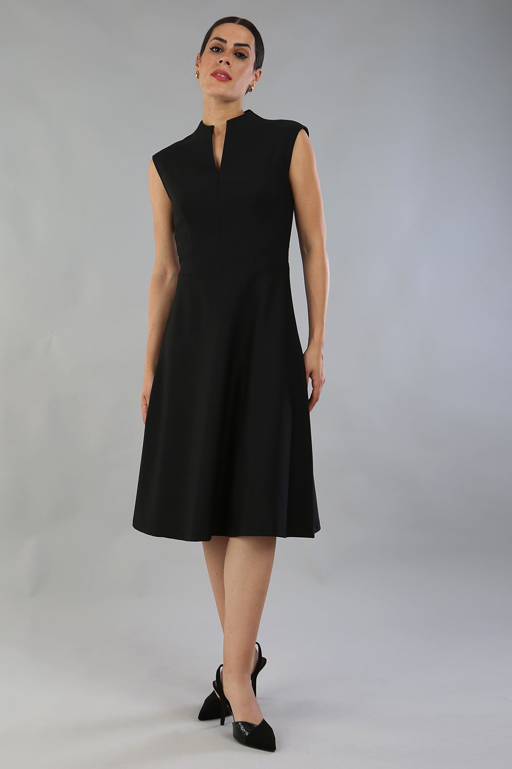 Seed Rio High Split Neckline Swing Dress in Black – Diva Catwalk, image 8
