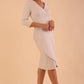 Seed Rosemary Low V-Neckline Sleeved Pencil Dress 