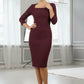 Seed Rowena Square Neckline Sleeved Pencil Dress 