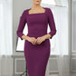 Seed Rowena Square Neckline Sleeved Pencil Dress 