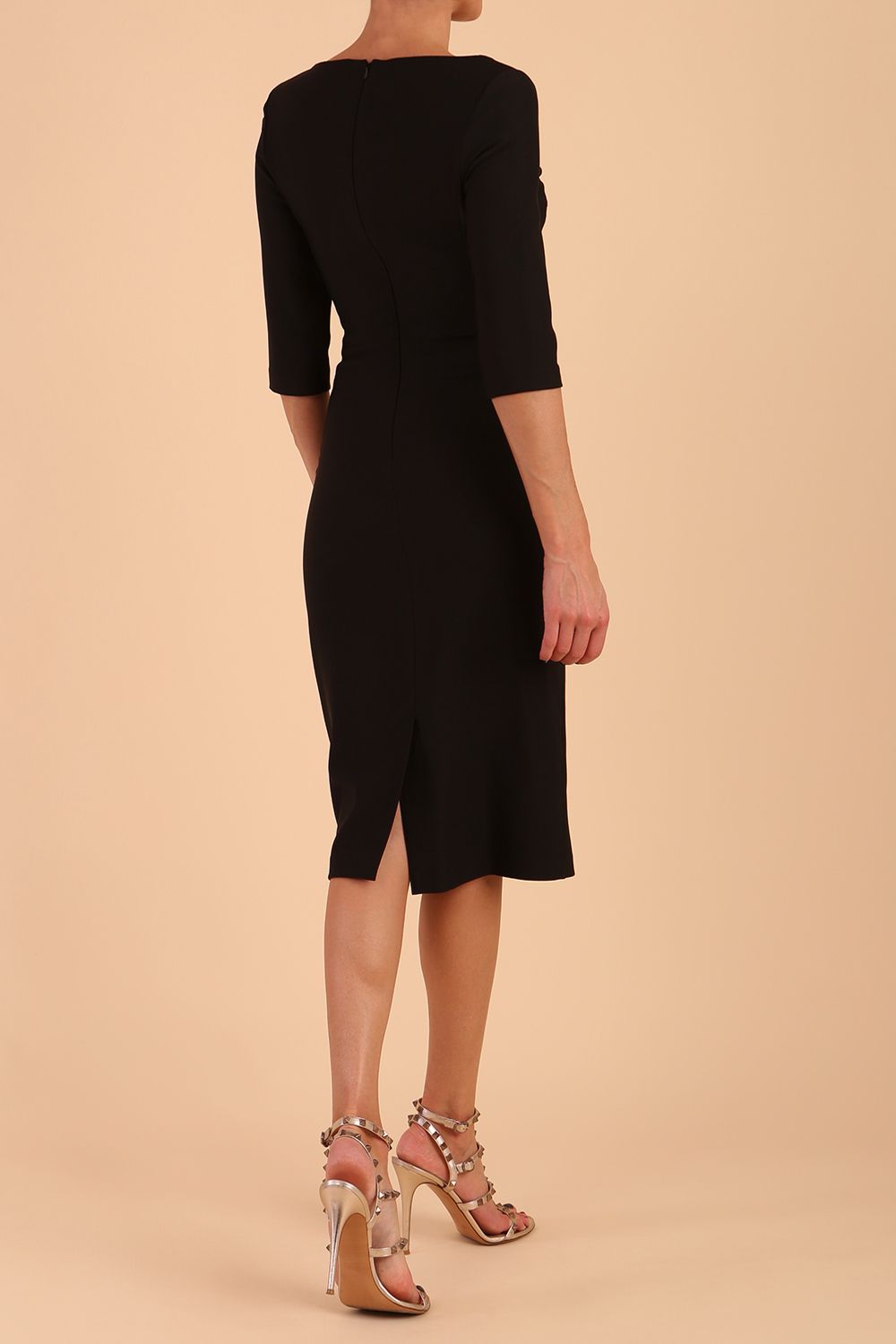 Seed Royale Rounded Neckline Pencil Dress – Diva Catwalk, image 9