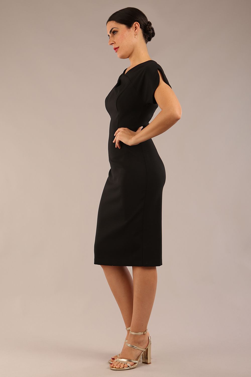 Sheena Short Sleeve Knee Length Pencil Dress – Diva Catwalk, image 6