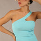 Sofia Diagonal Halter Neck Pencil Dress 