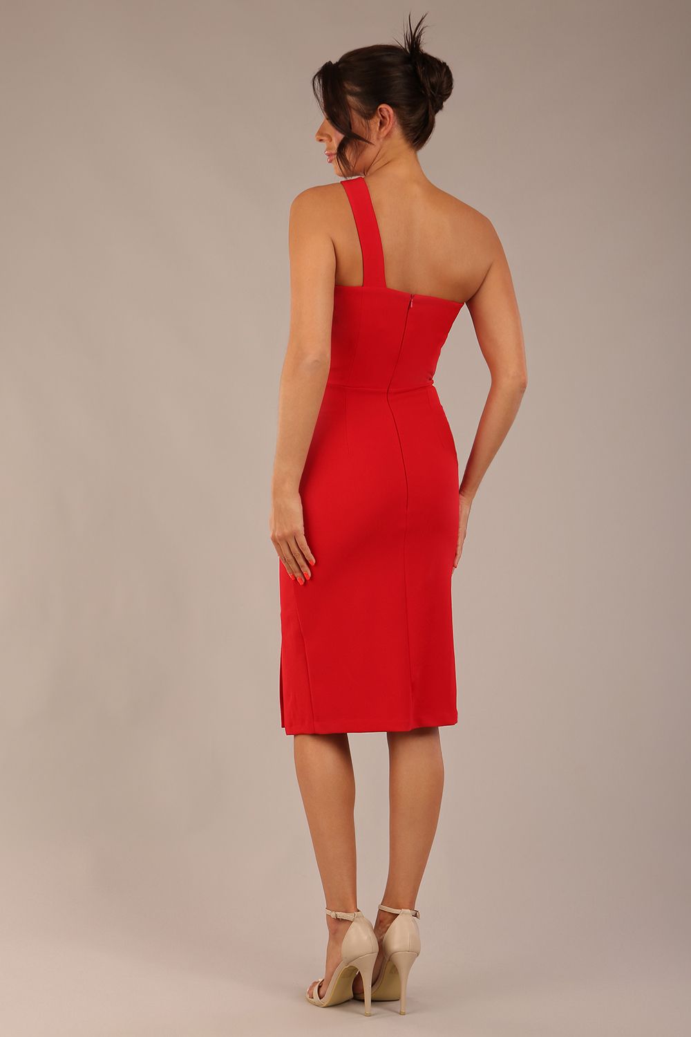 Sofia Diagonal Halter Neck Pencil Dress – Diva Catwalk, image 2