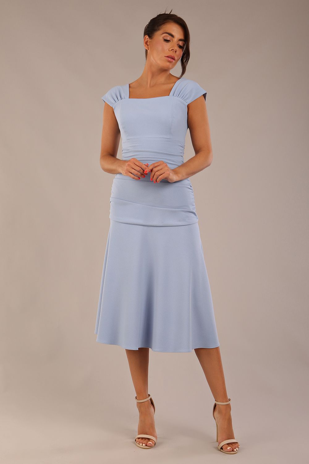 Sonning Cap Sleeve Square Neckline A-Line Dress – Diva Catwalk, image 6