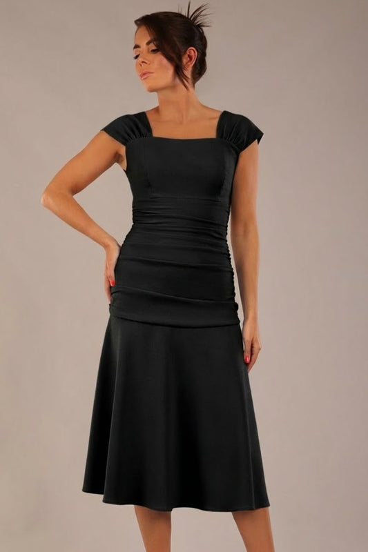 Sonning Cap Sleeve Square Neckline A-Line Dress 