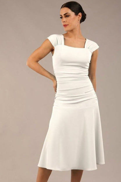 Sonning Cap Sleeve Square Neckline A-Line Dress 