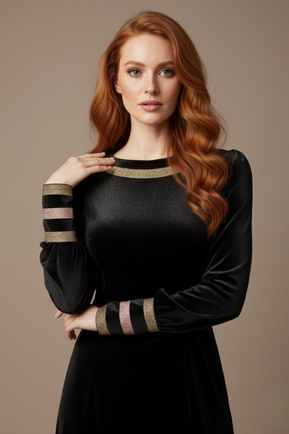 Spinetti Long-Sleeved Jewelled Velvet Midi Dress – Diva Catwalk, image 12