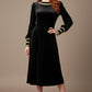 Spinetti Long-Sleeved Jewelled Velvet Midi Dress 