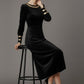 Spinetti Long-Sleeved Jewelled Velvet Midi Dress 
