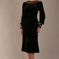 Spinetti Long-Sleeved Jewelled Velvet Midi Dress 
