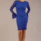 Tatiana fluted sleeved lace dress 