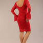 Tatiana fluted sleeved lace dress 