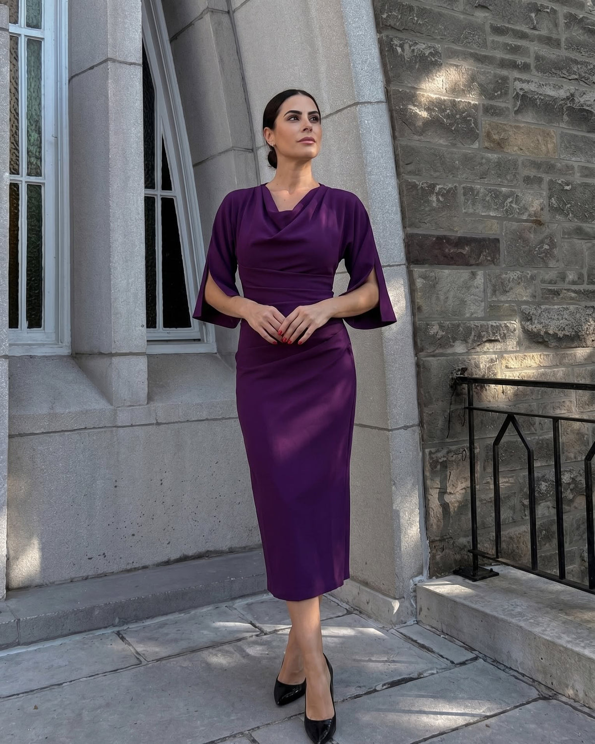 Diana Cowl Neck Pencil Dress