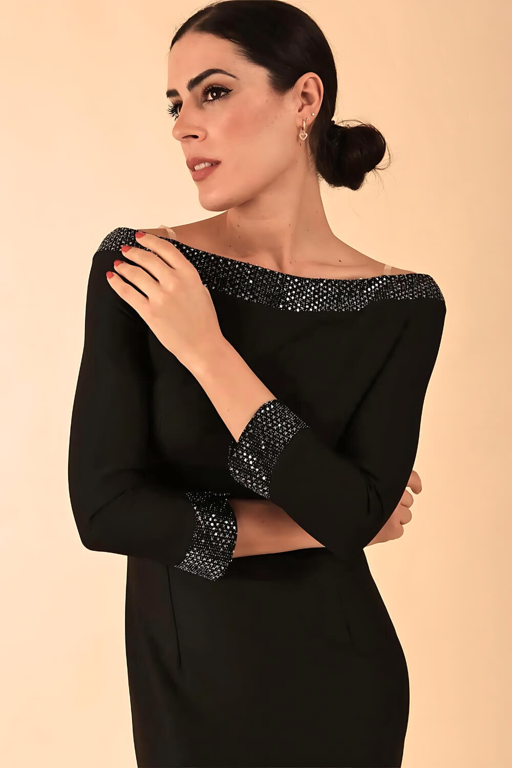 ToTo Bardot Neckline Off Shoulder Pencil Dress – Diva Catwalk, image 3