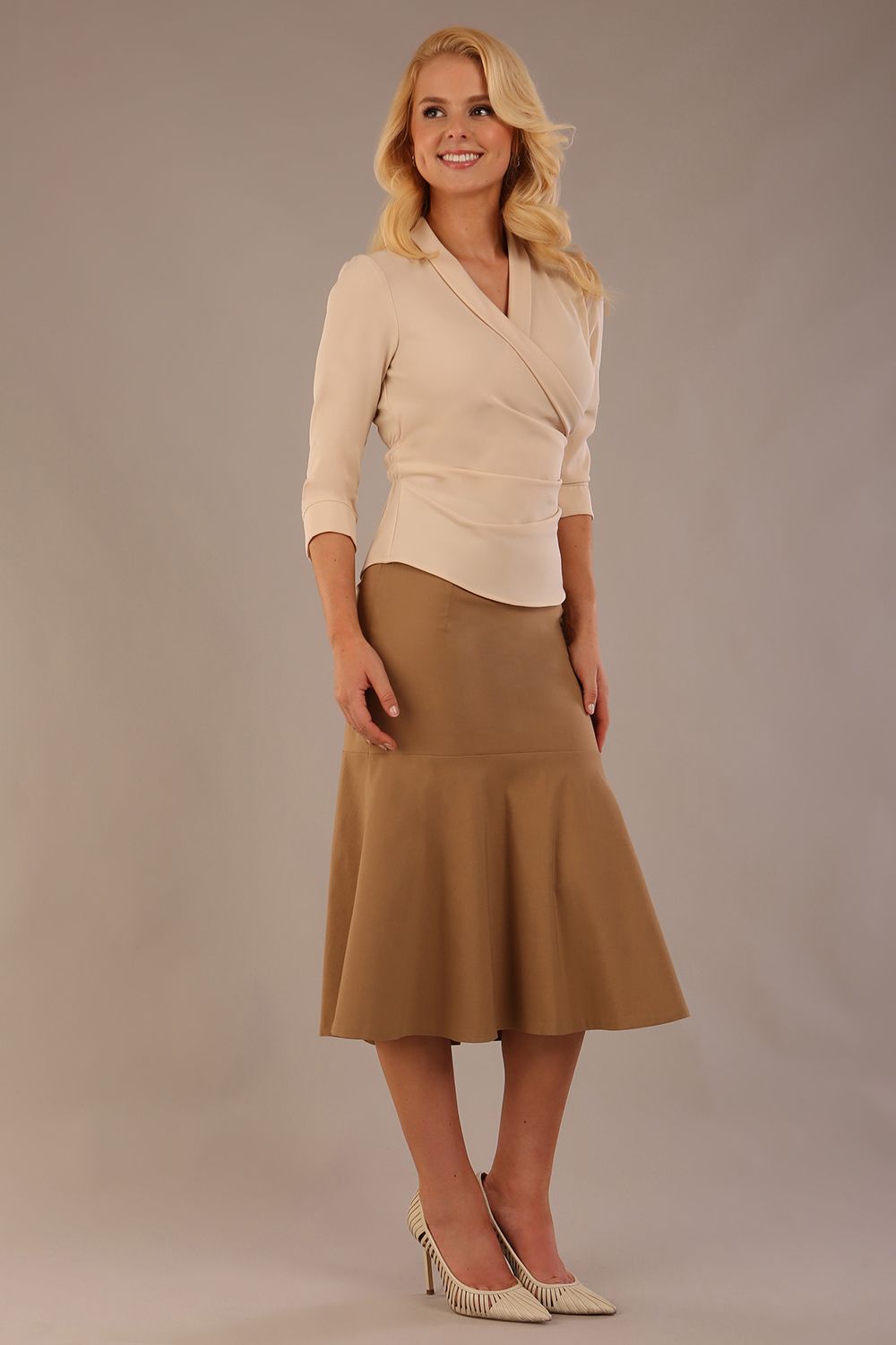 Trina 3/4 Sleeve Wrap Top 