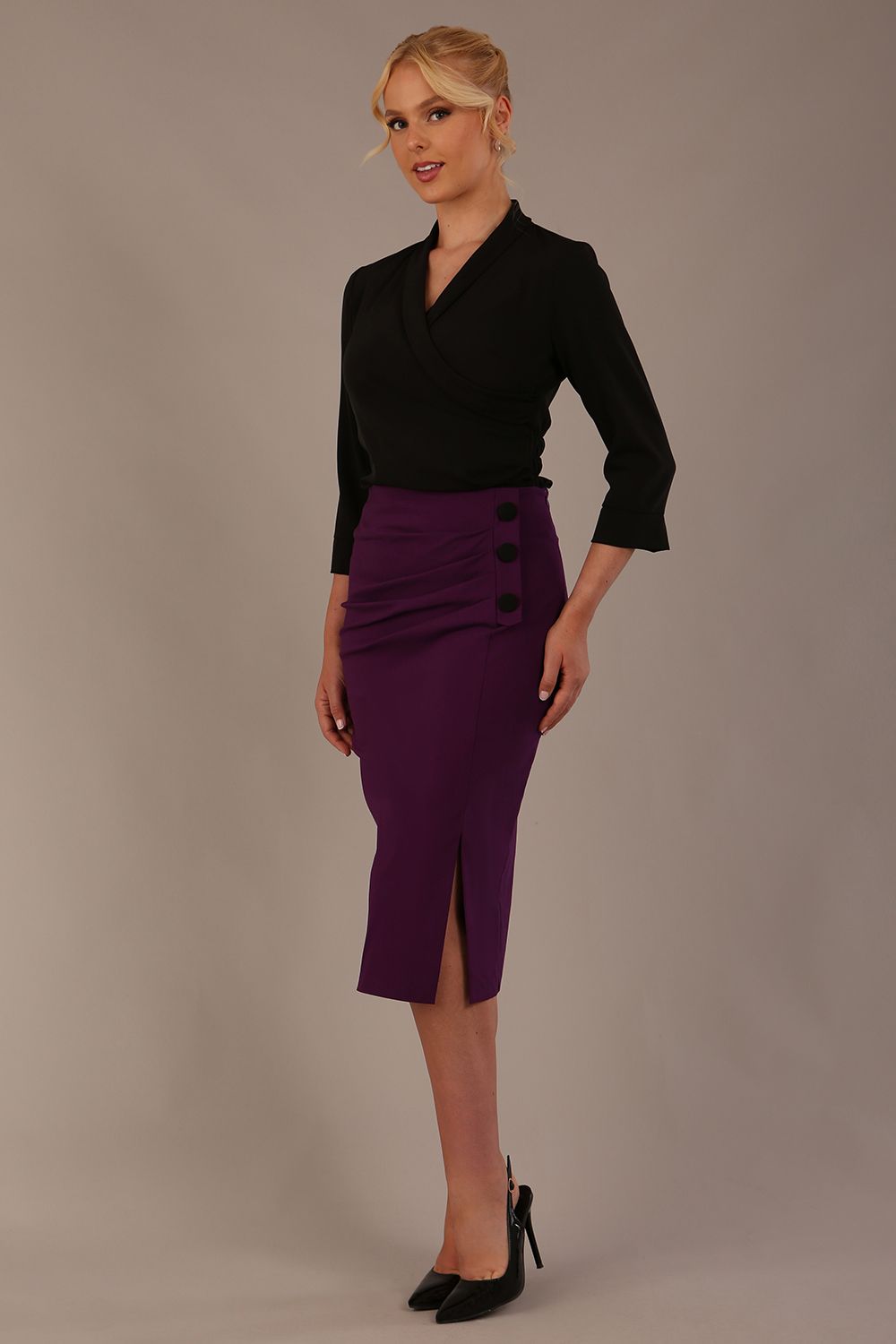 Trina 3/4 Sleeve Wrap Top 