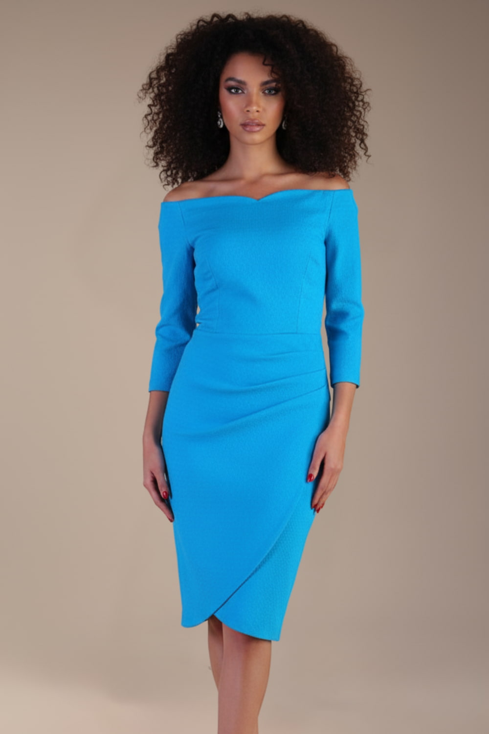 Trixie Off Shoulder Pencil Dress – Diva Catwalk, image 2