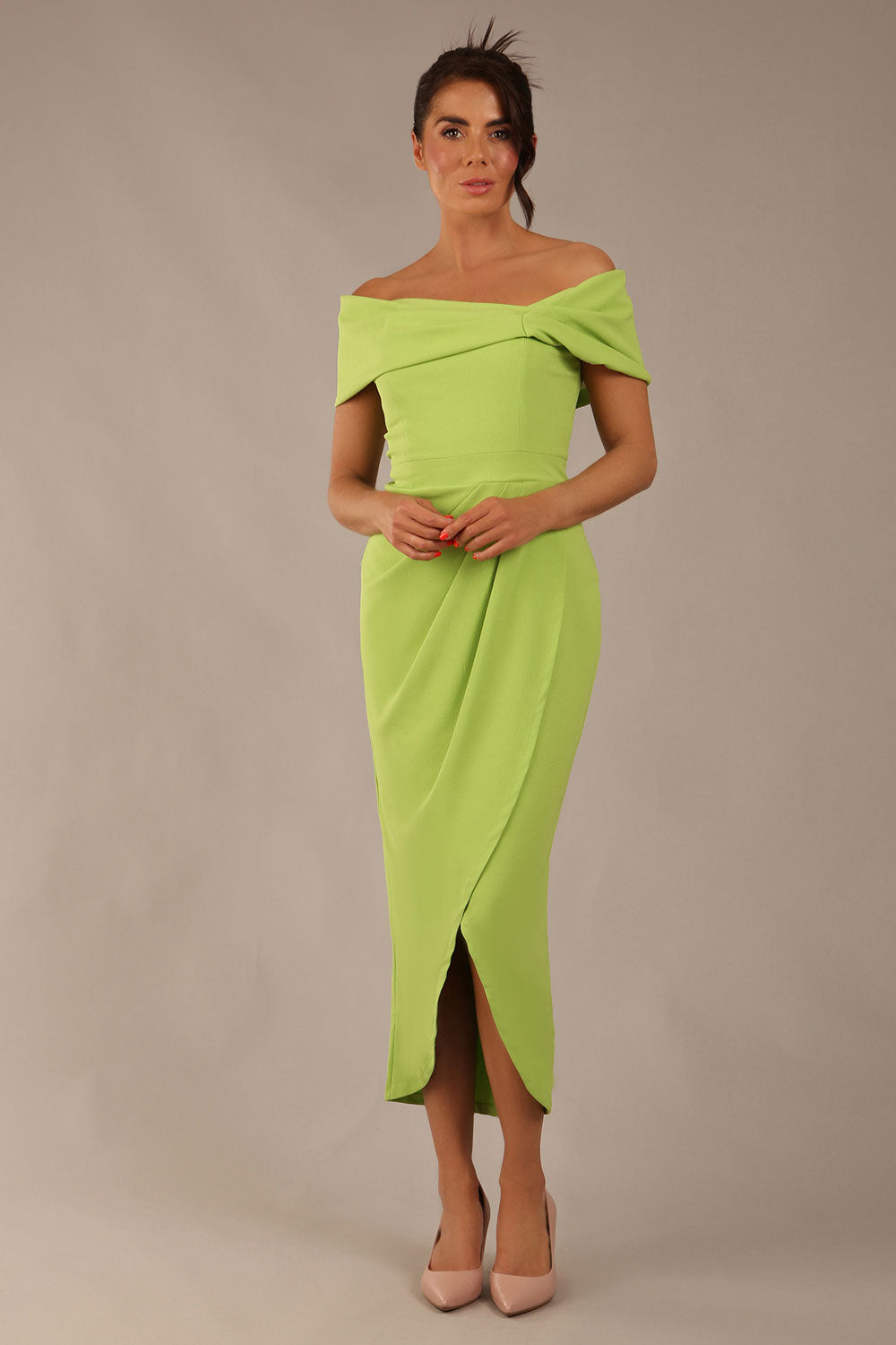 Vegas Calf Length Dress in Lime Green – Diva Catwalk, image 22