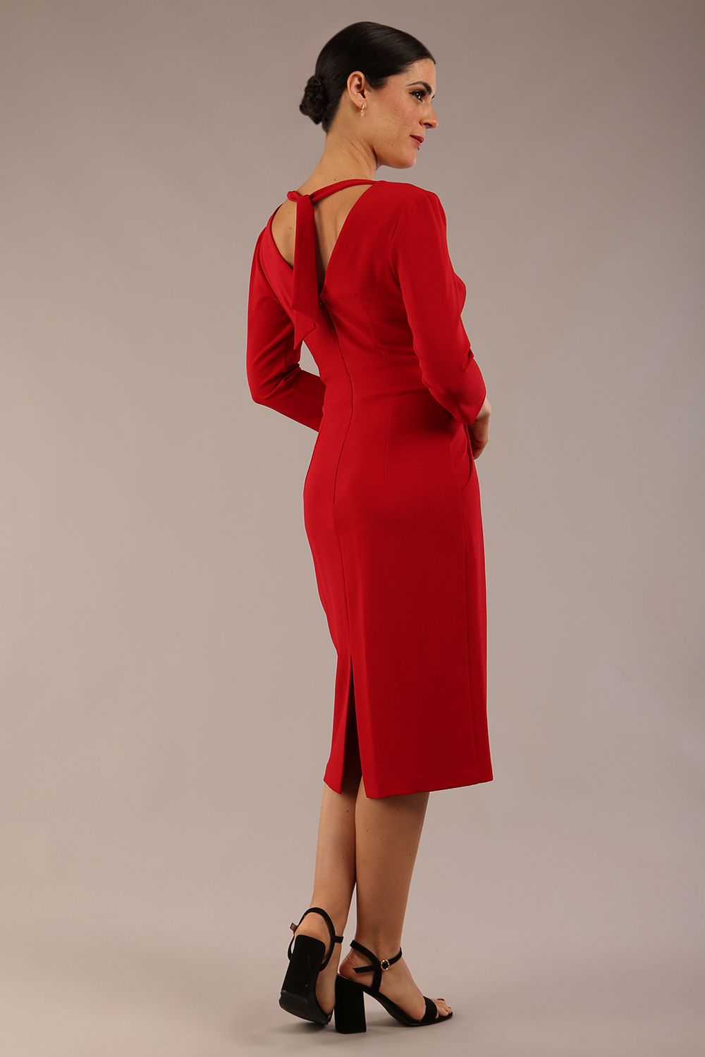 Wimpole Low V-Neck Sleeved Dress 