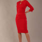 Yasmeen Keyhole Pleated Pencil Dress 