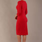 Yasmeen Keyhole Pleated Pencil Dress 