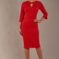 Yasmeen Keyhole Pleated Pencil Dress 